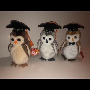 VINTAGE Class of 98, 99, & 00 “Wise, Wiser, Wisest” Beanie Babies